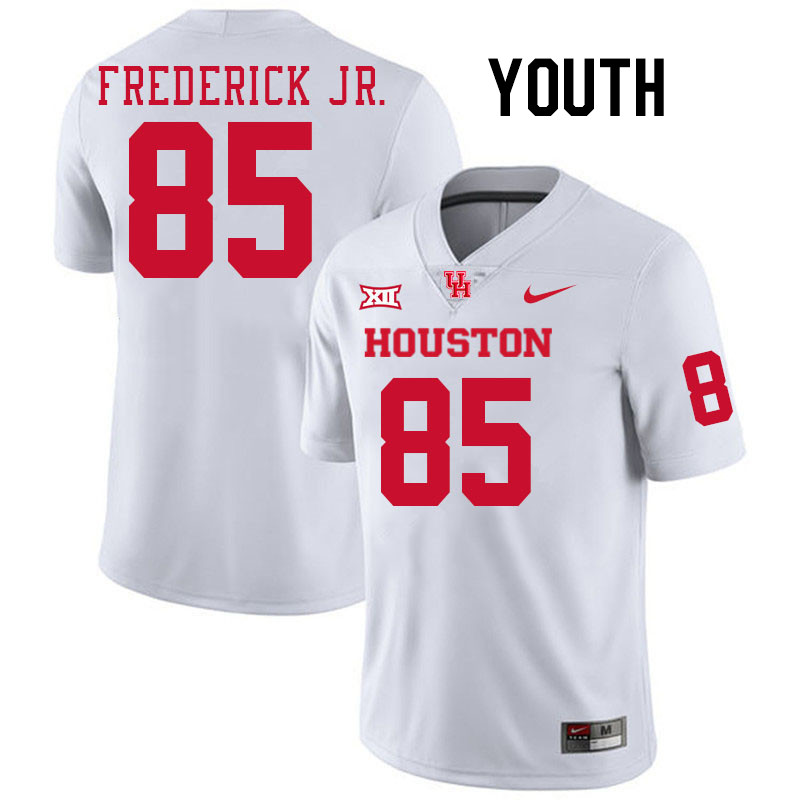 Youth #85 Traville Frederick Jr. Houston Cougars College Football Jerseys Stitched-White